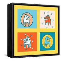 Pattern Dogs 1-Miguel Balbás-Framed Stretched Canvas