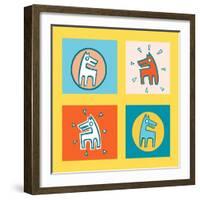 Pattern Dogs 1-Miguel Balbás-Framed Giclee Print