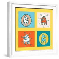 Pattern Dogs 1-Miguel Balbás-Framed Giclee Print