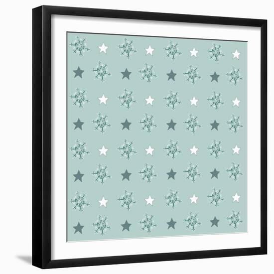 Pattern Flakes&Stars-Effie Zafiropoulou-Framed Giclee Print