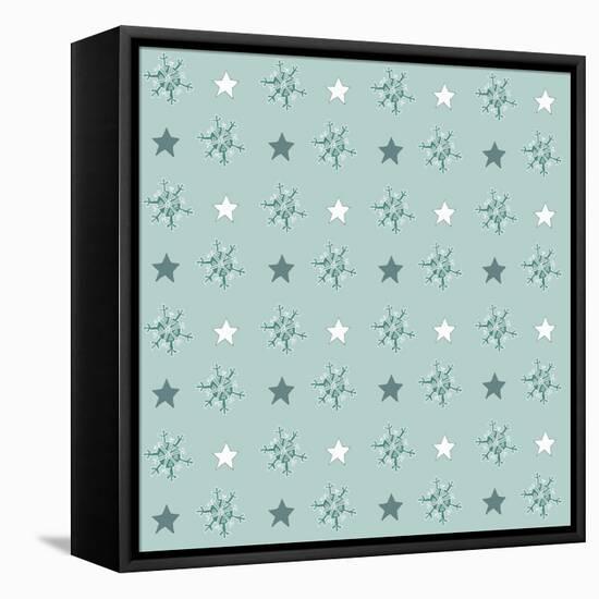 Pattern Flakes&Stars-Effie Zafiropoulou-Framed Stretched Canvas