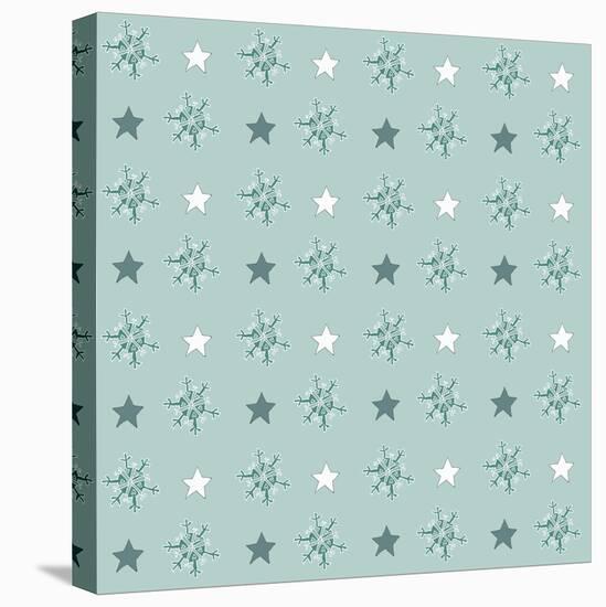 Pattern Flakes&Stars-Effie Zafiropoulou-Stretched Canvas