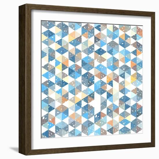 Pattern Geometric with Triangle and Plant Elements-Little_cuckoo-Framed Art Print