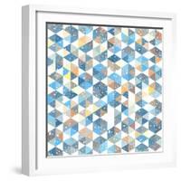 Pattern Geometric with Triangle and Plant Elements-Little_cuckoo-Framed Art Print