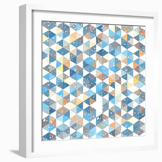 Pattern Geometric with Triangle and Plant Elements-Little_cuckoo-Framed Art Print