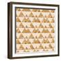 Pattern Geometric with Triangle and Plant Elements-Little_cuckoo-Framed Art Print