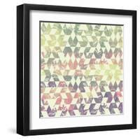 Pattern Geometric with Triangle and Plant Elements-Little_cuckoo-Framed Art Print