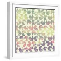 Pattern Geometric with Triangle and Plant Elements-Little_cuckoo-Framed Art Print