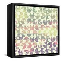 Pattern Geometric with Triangle and Plant Elements-Little_cuckoo-Framed Stretched Canvas