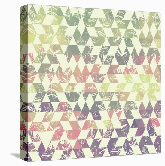 Pattern Geometric with Triangle and Plant Elements-Little_cuckoo-Stretched Canvas