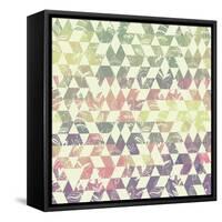 Pattern Geometric with Triangle and Plant Elements-Little_cuckoo-Framed Stretched Canvas