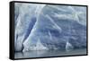 Pattern in blue ice of Grey Glacier, Torres del Paine National Park, Chile, Patagonia-Adam Jones-Framed Stretched Canvas