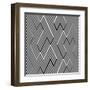 Pattern In Zigzag With Line Black And White-Lavanda-Framed Art Print