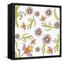 Pattern Lilac Flowers-Effie Zafiropoulou-Framed Stretched Canvas