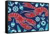 Pattern Lobsters-Paul Brent-Framed Stretched Canvas