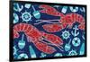 Pattern Lobsters-Paul Brent-Framed Art Print