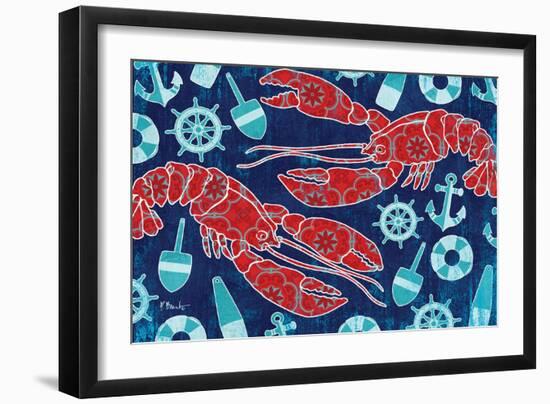 Pattern Lobsters-Paul Brent-Framed Art Print