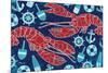 Pattern Lobsters-Paul Brent-Mounted Premium Giclee Print