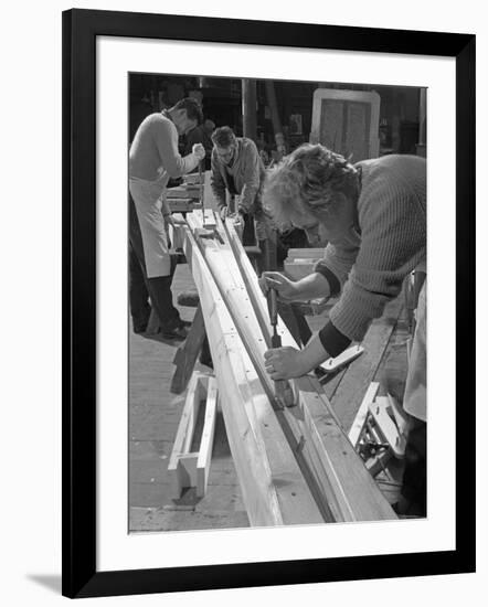 Pattern Making for a Rail Junction, Stanley Works, Sheffield, South Yorkshire, 1964-Michael Walters-Framed Photographic Print