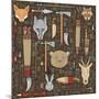 Pattern of Indian Hunting Tools-destra-Mounted Art Print