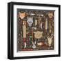 Pattern of Indian Hunting Tools-destra-Framed Art Print