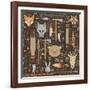 Pattern of Indian Hunting Tools-destra-Framed Art Print