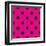 Pattern or Texture with Black Polka Dots on Neon Pink Background-IngaLinder-Framed Art Print