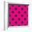 Pattern or Texture with Black Polka Dots on Neon Pink Background-IngaLinder-Framed Art Print