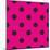 Pattern or Texture with Black Polka Dots on Neon Pink Background-IngaLinder-Mounted Art Print