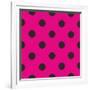 Pattern or Texture with Black Polka Dots on Neon Pink Background-IngaLinder-Framed Art Print