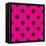 Pattern or Texture with Black Polka Dots on Neon Pink Background-IngaLinder-Framed Stretched Canvas