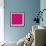 Pattern or Texture with Black Polka Dots on Neon Pink Background-IngaLinder-Framed Art Print displayed on a wall