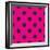 Pattern or Texture with Black Polka Dots on Neon Pink Background-IngaLinder-Framed Art Print