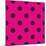 Pattern or Texture with Black Polka Dots on Neon Pink Background-IngaLinder-Mounted Art Print