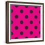 Pattern or Texture with Black Polka Dots on Neon Pink Background-IngaLinder-Framed Premium Giclee Print