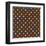 Pattern or Texture with Colorful Polka Dots on Dark Brown Background-IngaLinder-Framed Art Print
