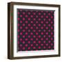 Pattern or Texture with Neon Pink Polka Dots on Black Background-IngaLinder-Framed Art Print