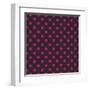 Pattern or Texture with Neon Pink Polka Dots on Black Background-IngaLinder-Framed Art Print