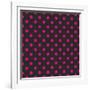 Pattern or Texture with Neon Pink Polka Dots on Black Background-IngaLinder-Framed Art Print