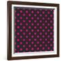 Pattern or Texture with Neon Pink Polka Dots on Black Background-IngaLinder-Framed Art Print