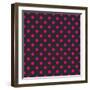 Pattern or Texture with Neon Pink Polka Dots on Black Background-IngaLinder-Framed Art Print