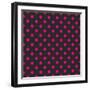 Pattern or Texture with Neon Pink Polka Dots on Black Background-IngaLinder-Framed Art Print