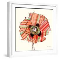 Pattern Poppy-Stripes-Robbin Rawlings-Framed Art Print