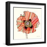 Pattern Poppy-Stripes-Robbin Rawlings-Framed Art Print