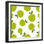 Pattern Silhouette Apples-frostyara-Framed Art Print