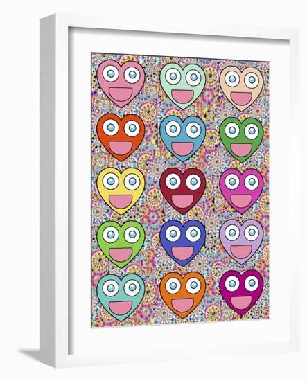 Pattern Smiling Hearts 2-Miguel Balbás-Framed Giclee Print