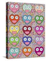 Pattern Smiling Hearts 2-Miguel Balbás-Stretched Canvas