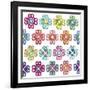 Pattern Smiling Hearts-Miguel Balbás-Framed Giclee Print