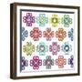 Pattern Smiling Hearts-Miguel Balbás-Framed Giclee Print