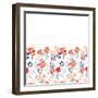 Pattern with Beautiful Peonies and Leaves-vavavka-Framed Art Print